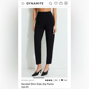 Dynamite Kendall Slim side zip pant
